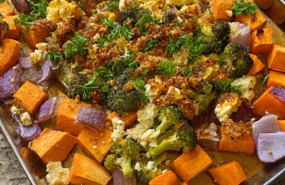 Roasted Veggies with Feta & Chili Oil