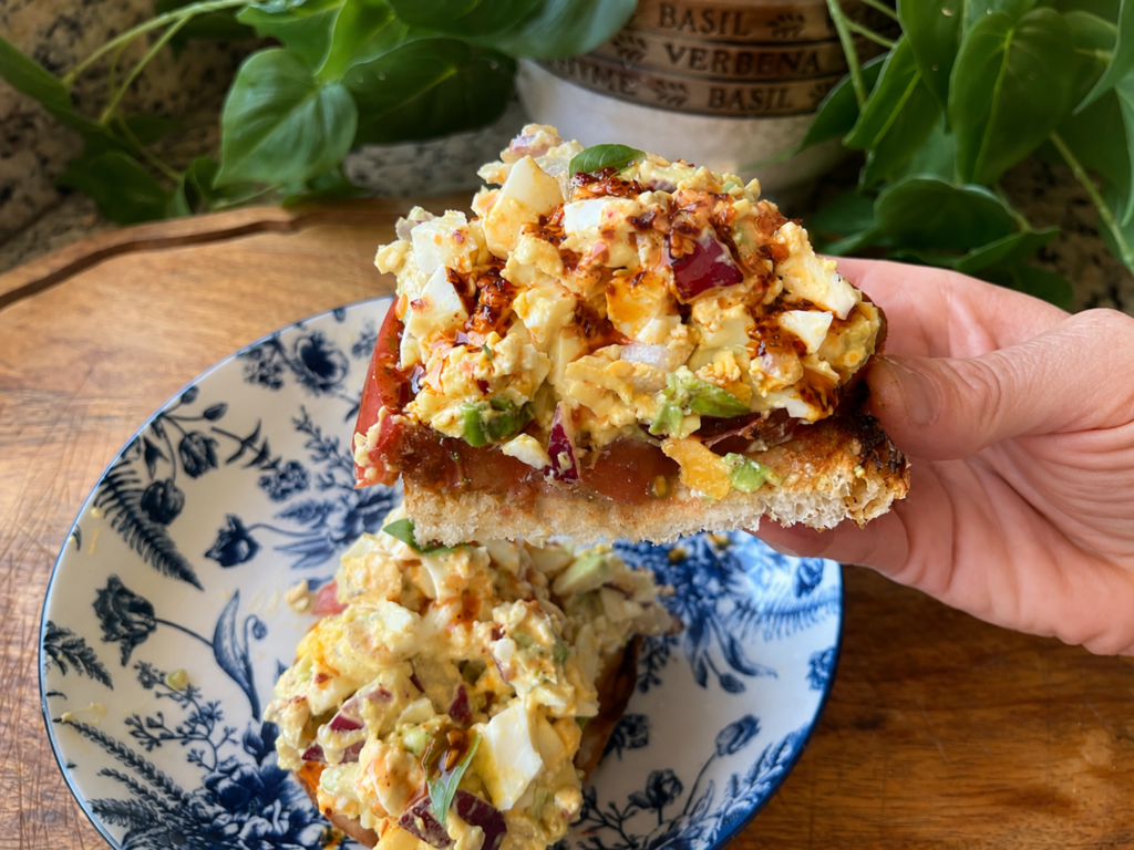 High-Protein BLT Egg Salad Toast